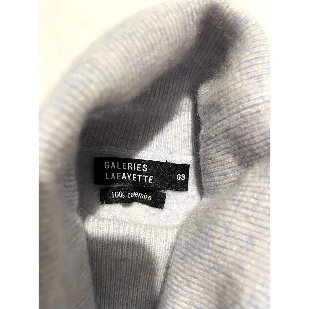 Galerie Lafayette 100% cashmere sweater classic winter protection blue women 03